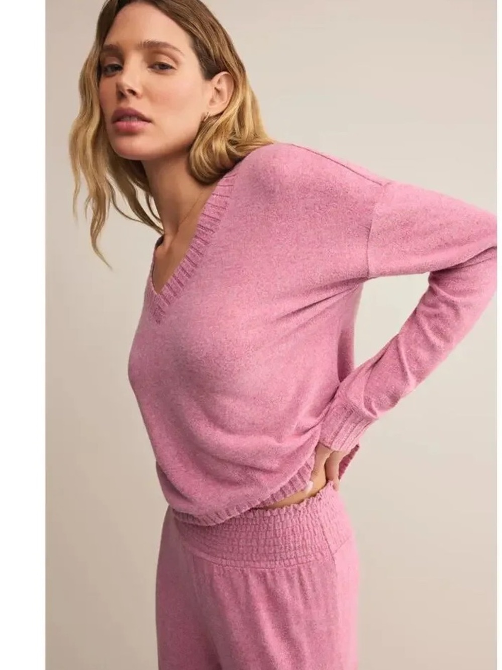 NWT Z Supply Courtney soft Long Sleeve top with matching wide leg pant - Picture 4 of 6